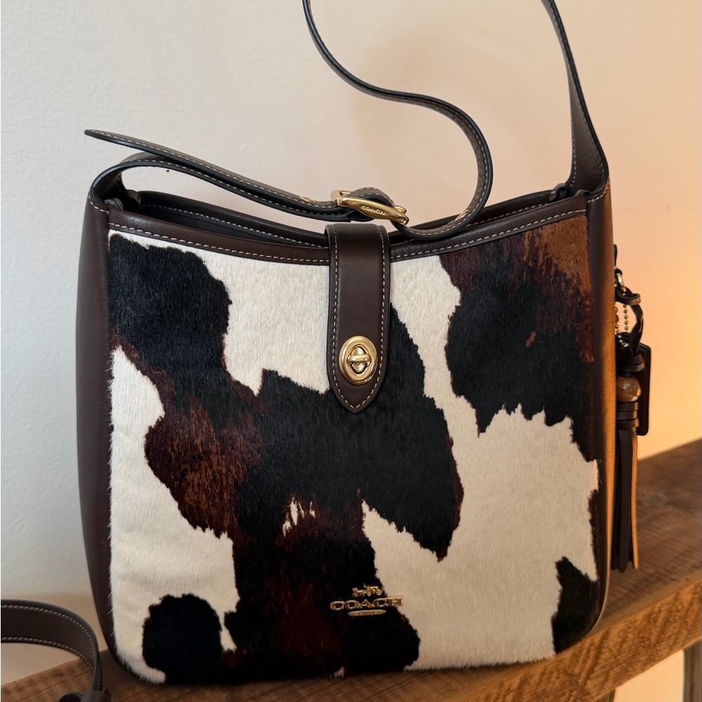 Coach Hadley Convertible Crossbody Bag with Cow Print Haircalf — Style CCC87 - Picture 5 of 9
